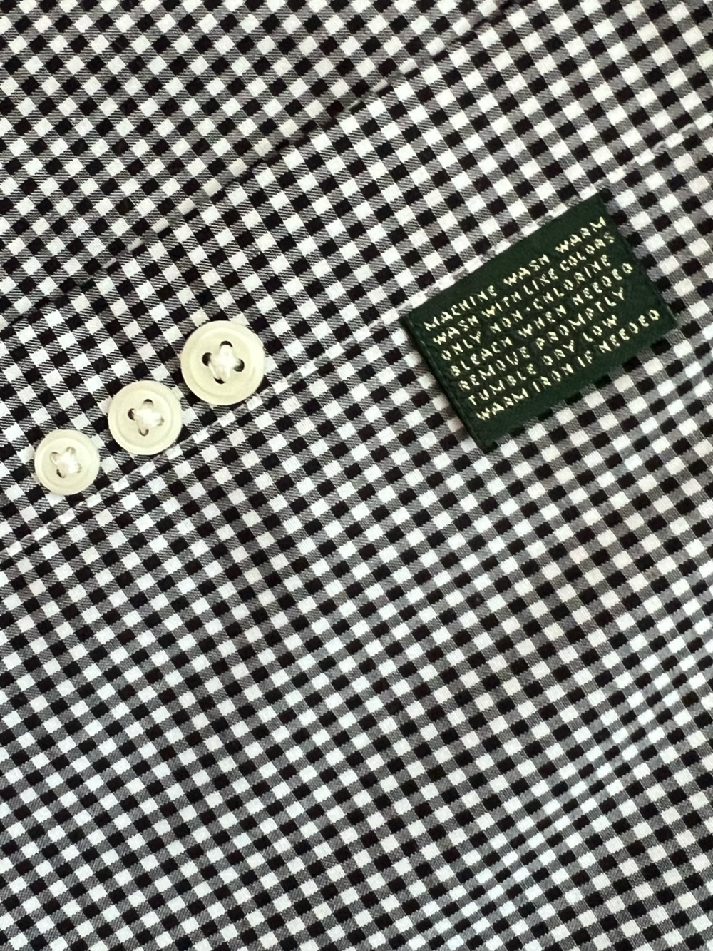 Ralph Lauren B&W 100% cotton Gingham Button-Down - Picture 4 of 7